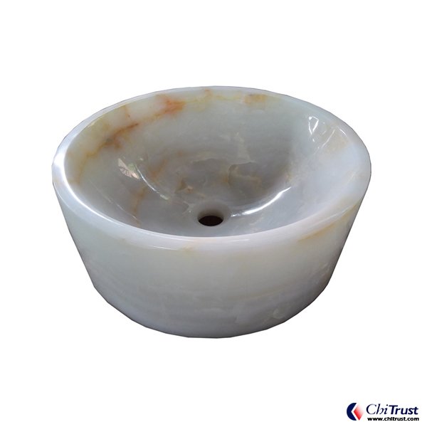 White jade round basin CT16